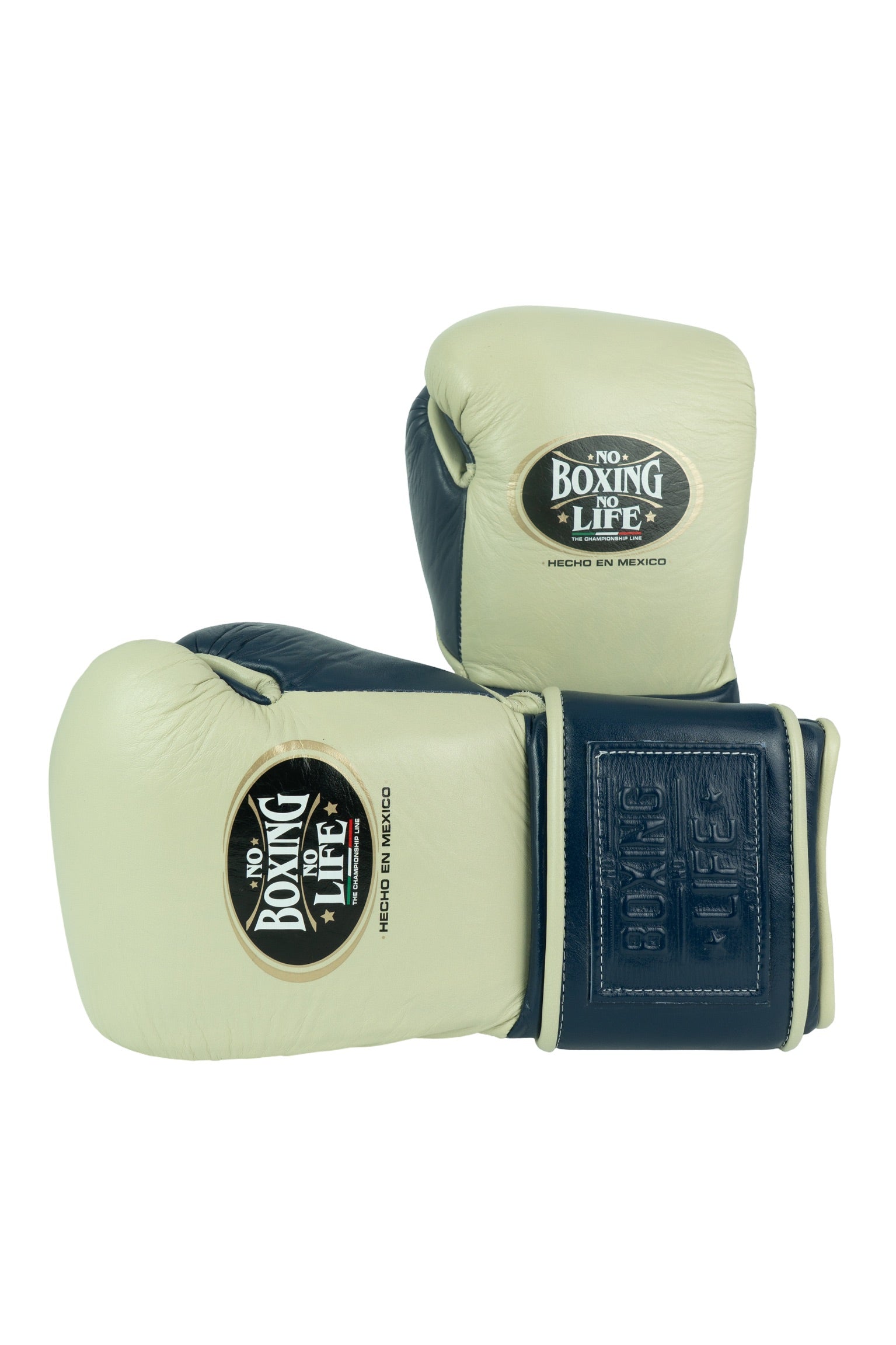 Customizable Cream and Navy Blue No Boxing No Life Boxing Gloves, No Boxing No Life Lace Up Boxing Gloves, Christmas Gift for Men's and Women's, Thanksgiving Gifts for Him and Her