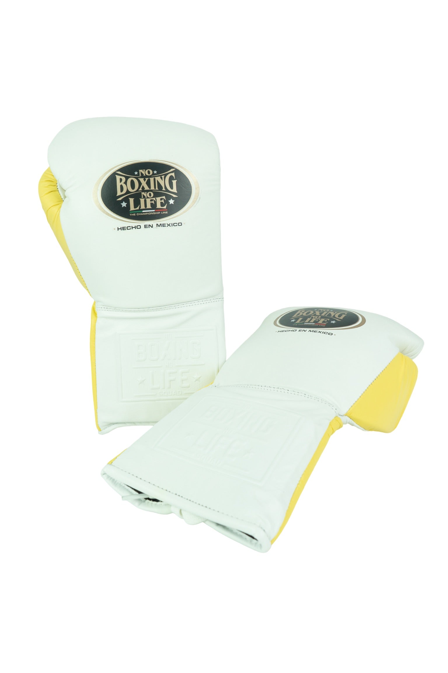 Customizable White and Yellow No Boxing No Life Boxing Gloves, No Boxing No Life Lace Up Boxing Gloves, Christmas Gift for Men's and Women's, Thanksgiving Gifts for Him and Her
