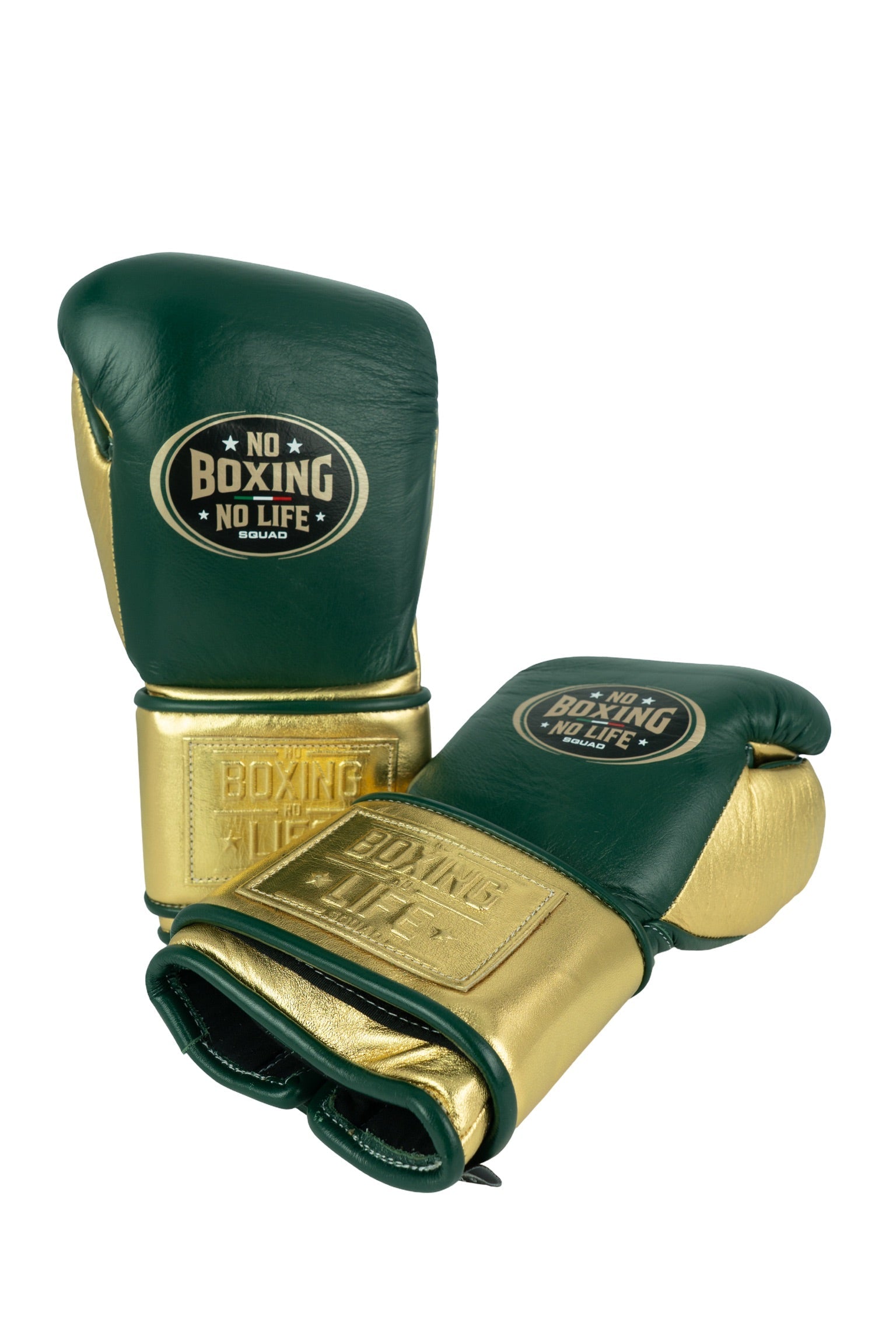 Customizable Pine Green and Metallic Gold No Boxing No Life Boxing Gloves, No Boxing No Life Lace Up Boxing Gloves, Christmas Gift for Men's and Women's, Thanksgiving Gifts for Him and Her