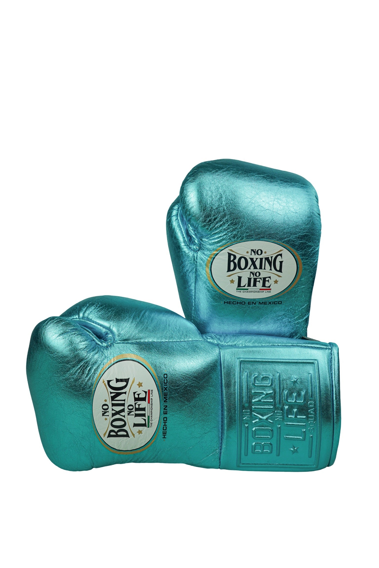Customizable Metallic Aqua No Boxing No Life Boxing Gloves, No Boxing No Life Lace Up Boxing Gloves, Christmas Gift for Men's and Women's, Thanksgiving Gifts for Him and Her