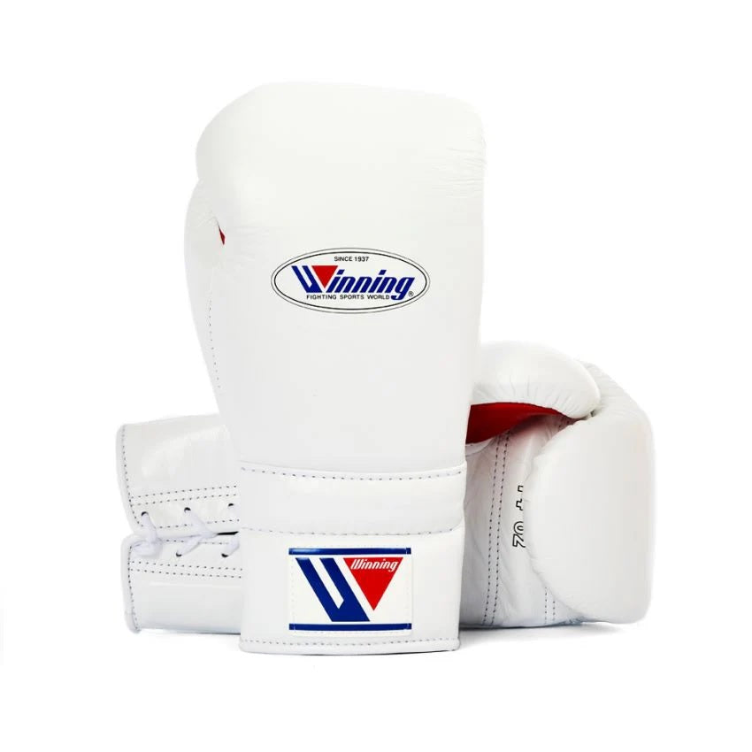 Winning Boxing Gloves, Pro Winning Lace up Boxing Gloves, Christmas Gift for Men's and Women's, Thanksgiving Gifts for Him and Her - White Red