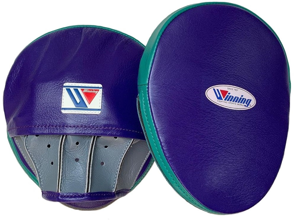 Winning Oval Curved Punch Mitts - Gold · White