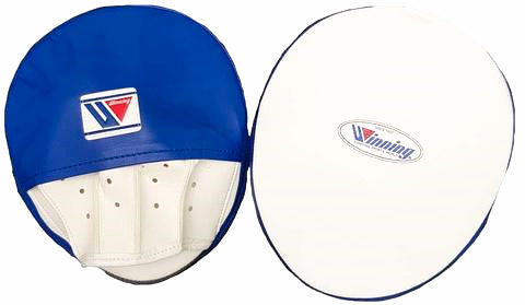 Winning Oval Curved Punch Mitts - Gold · White