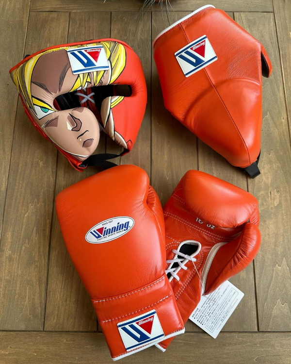 Customizable Orange Winning Boxing Sets With Cheeks Head Guard
