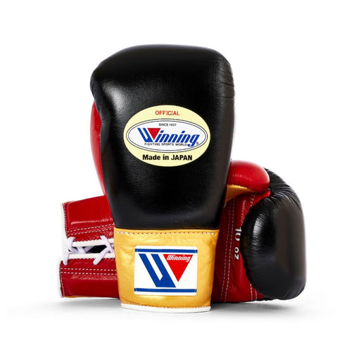 Black Gold & Red Winning Boxing Gloves, Pro Winning Velcro Boxing Gloves, Pro Winning Lace up Boxing Gloves, Christmas Gift for Men's and Women's, Thanksgiving Gifts for Him and Her- Black Gold & Red