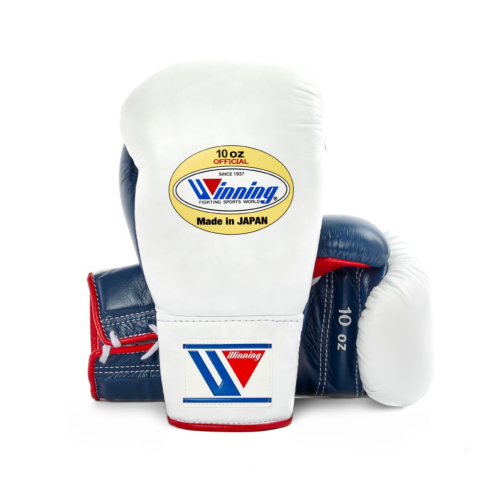 White Blue & Red Winning Boxing Gloves, Pro Winning Velcro Boxing Gloves, Pro Winning Lace up Boxing Gloves, Christmas Gift for Men's and Women's, Thanksgiving Gifts for Him and Her - White Blue & Red