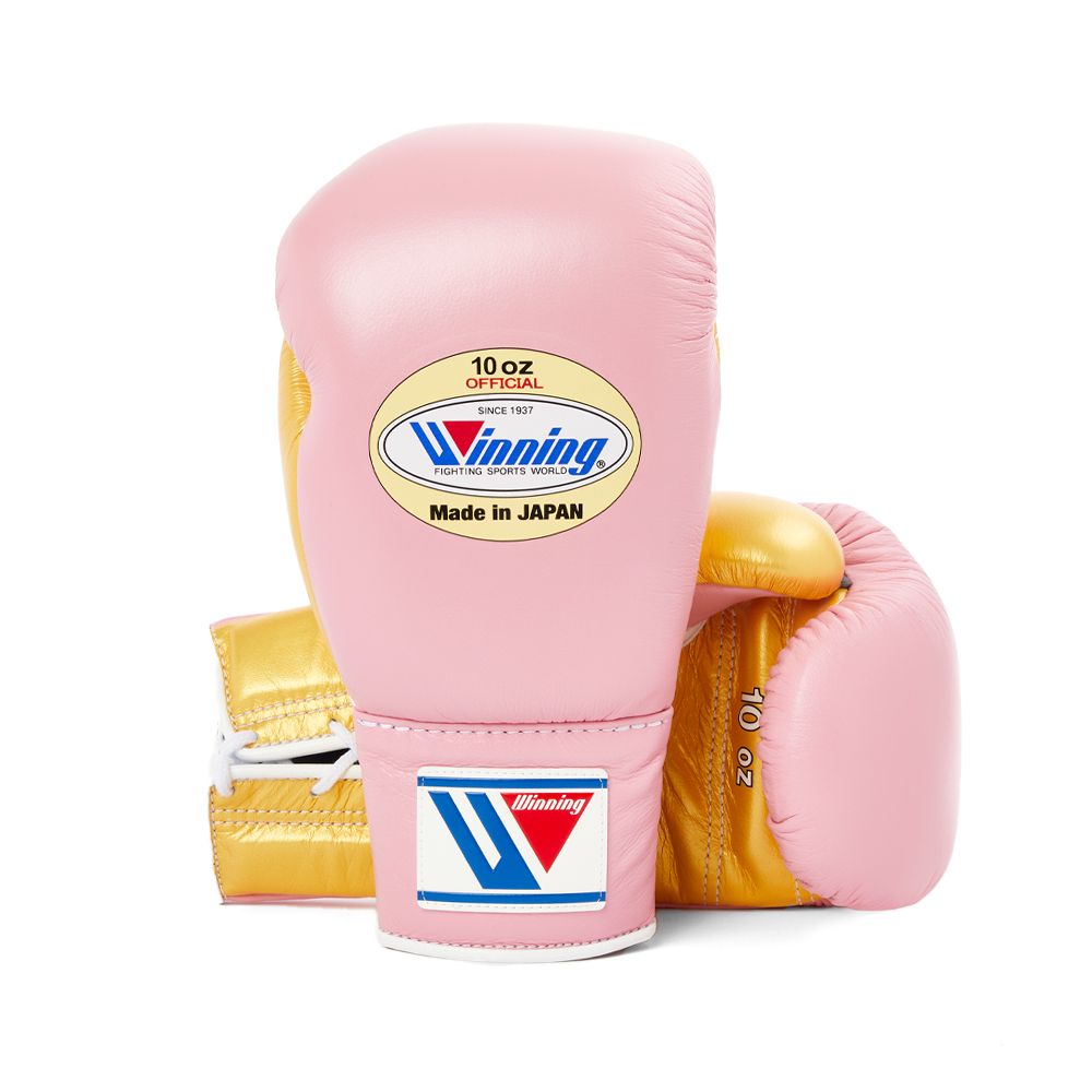 Pink and Gold Winning Boxing Gloves, Pro Winning Lace up Boxing Gloves, Christmas Gift for Men's and Women's, Thanksgiving gifts for Him and Her - Pink & Gold