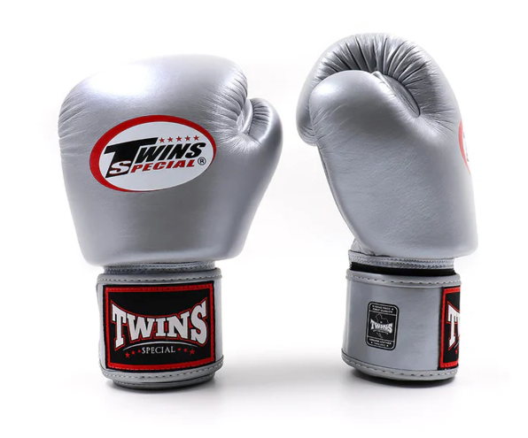 Customizable Silver Twins Boxing Gloves, Twins Velcro Boxing Gloves, Christmas Gift for Men's and Women's, Thanksgiving Gifts for Him and Her