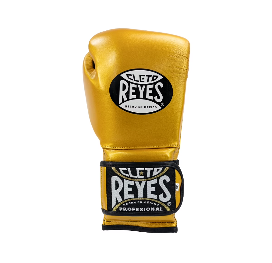 Customizable Gold Cleto Reyes Boxing Gloves, Cleto Reyes Velcro Boxing Gloves
