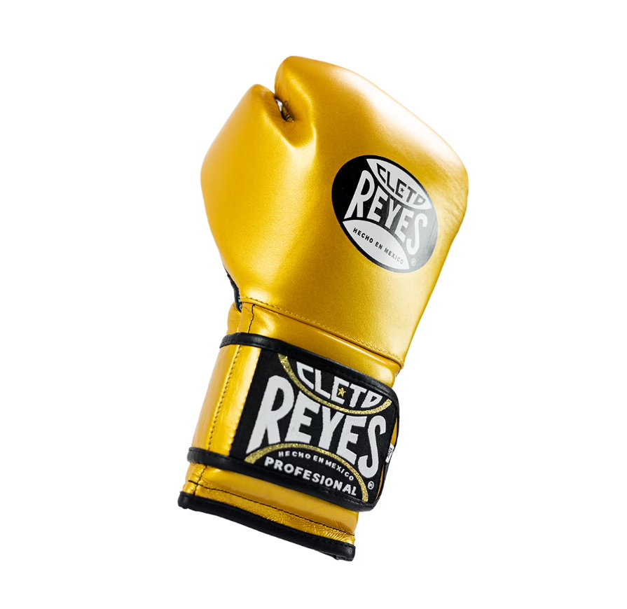 Customizable Gold Cleto Reyes Boxing Gloves, Cleto Reyes Velcro Boxing Gloves