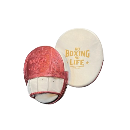 No Boxing No Life Precision Mitts - Metallic Pink/ White