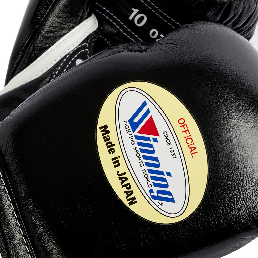 Black Winning Boxing Gloves, Pro Winning Velcro Boxing Gloves, Pro Winning Lace up Boxing Gloves, Christmas Gift for Men's and Women's, Thanksgiving Gifts for Him and Her - Black