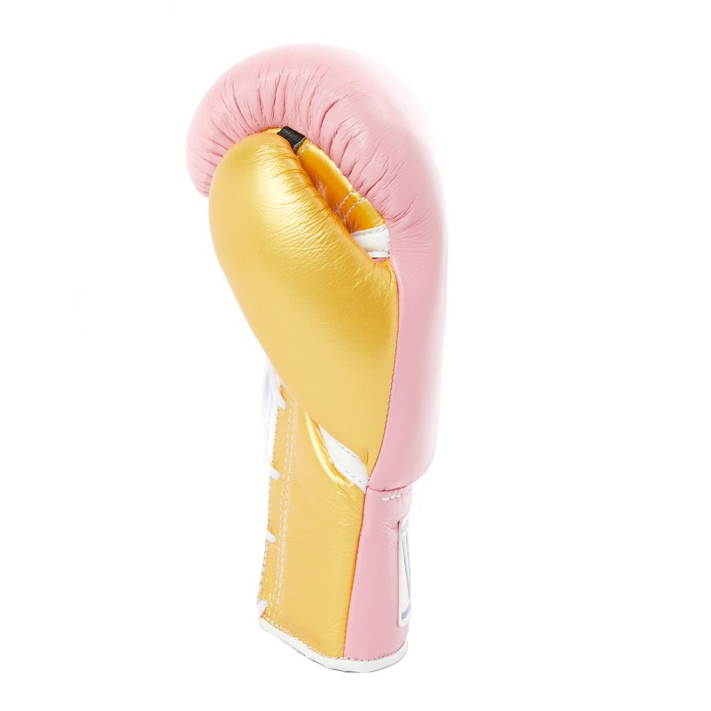 Pink and Gold Winning Boxing Gloves, Pro Winning Lace up Boxing Gloves, Christmas Gift for Men's and Women's, Thanksgiving gifts for Him and Her - Pink & Gold