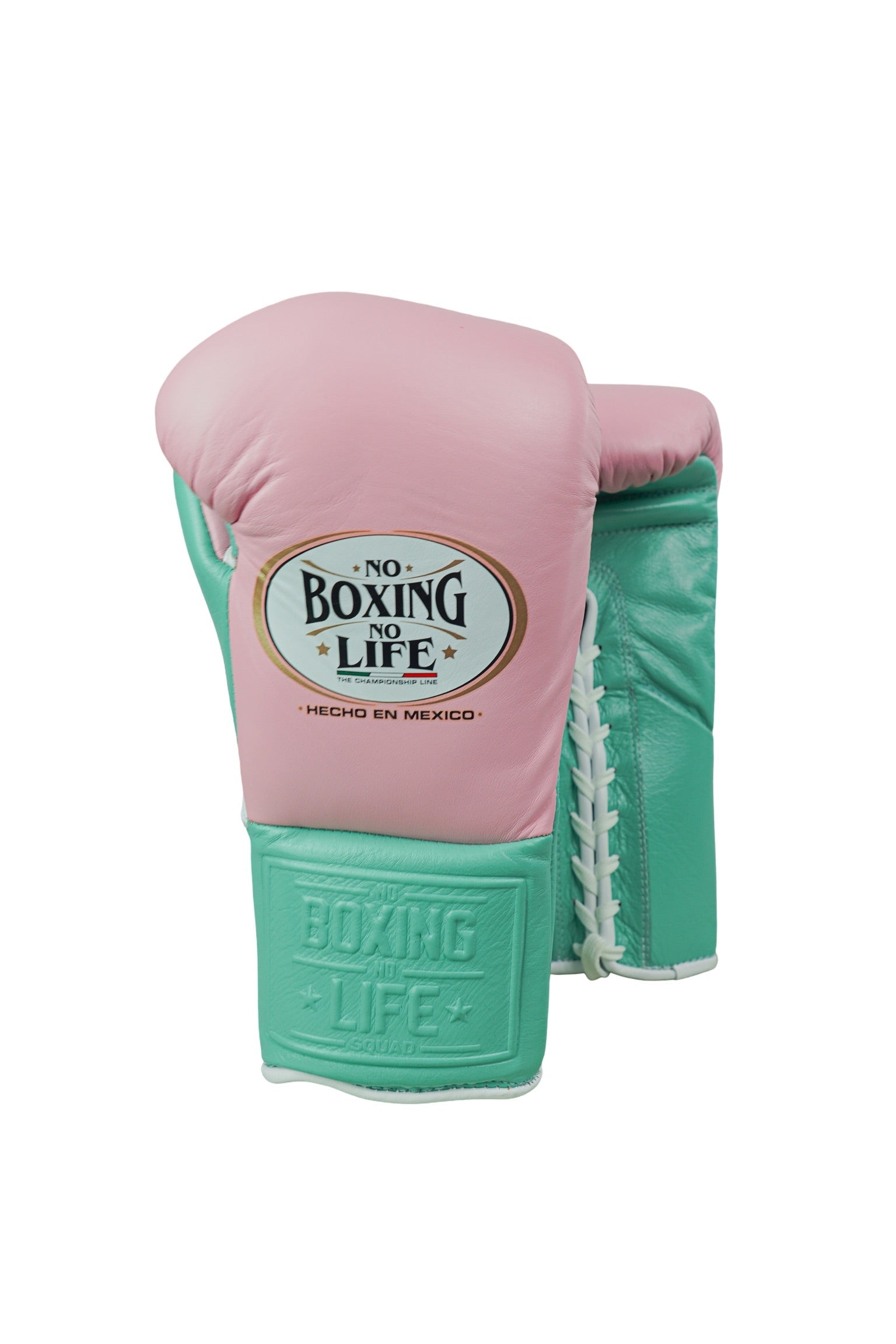 No Boxing No Life Fight Gloves - Pink/ Tiffany/ White