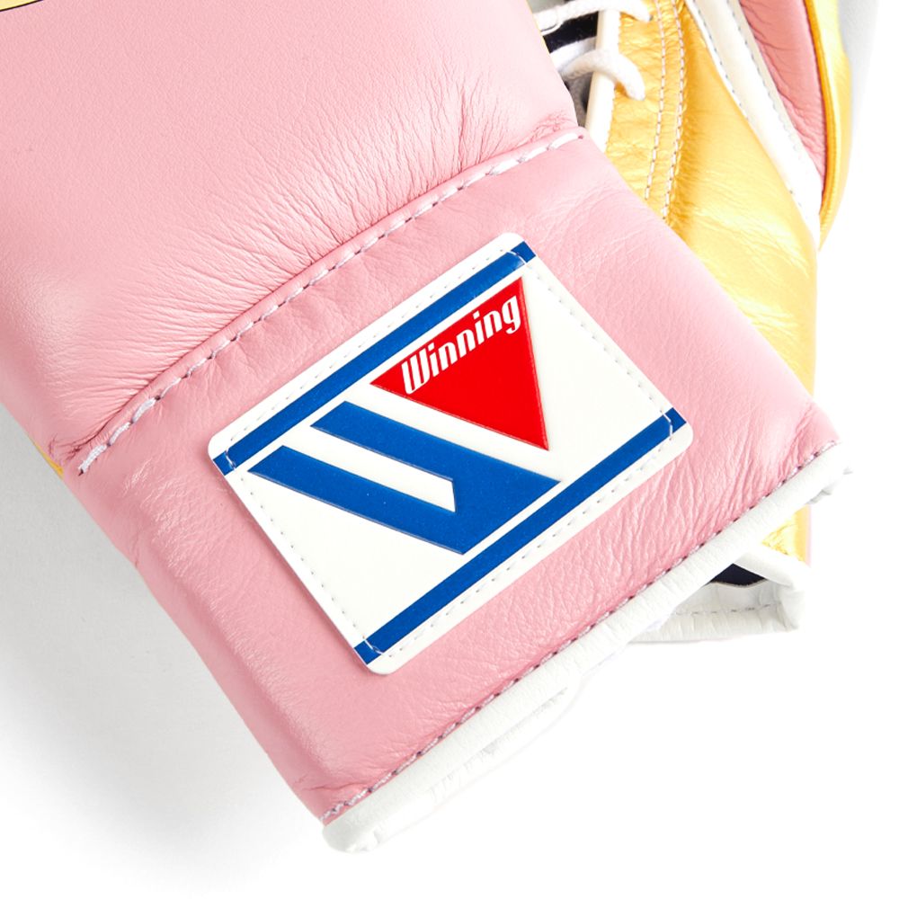 Pink and Gold Winning Boxing Gloves, Pro Winning Lace up Boxing Gloves, Christmas Gift for Men's and Women's, Thanksgiving gifts for Him and Her - Pink & Gold