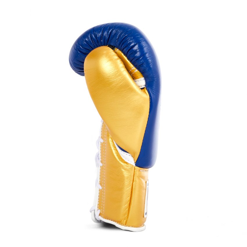 Blue and Gold Winning Boxing Gloves, Pro Winning Lace up Boxing Gloves, Christmas Gift for Men's and Women's, Thanksgiving Gifts for Him and Her- Blue & Gold