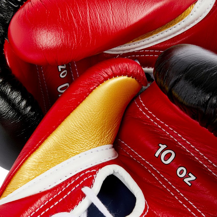 Black Gold & Red Winning Boxing Gloves, Pro Winning Lace up Boxing Gloves, Christmas Gift for Men's and Women's, Thanksgiving Gifts for Him and Her- Black Gold & Red