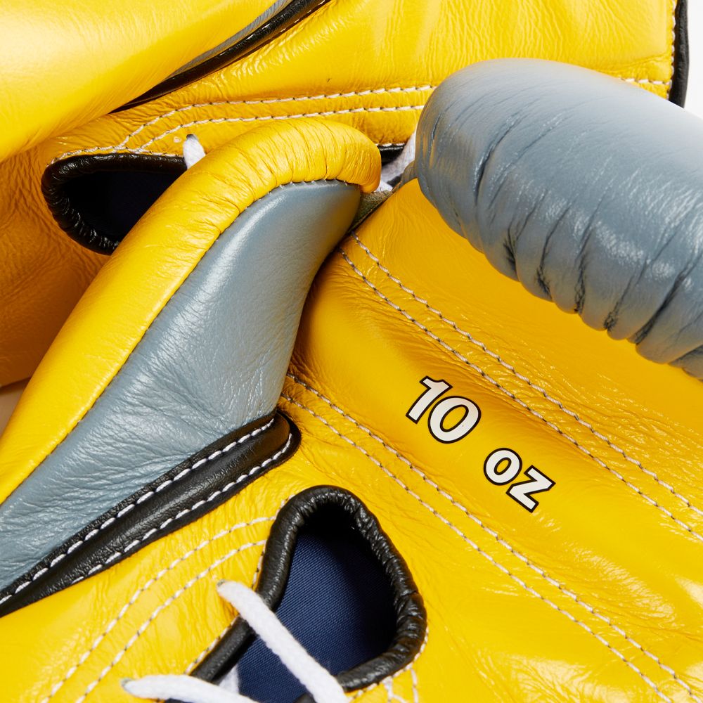 Gray Yellow and Black Winning Boxing Gloves, Pro Winning Lace up Boxing Gloves, Christmas Gift for Men's and Women's, Thanksgiving Gifts for Him and Her - Gray Yellow & Black