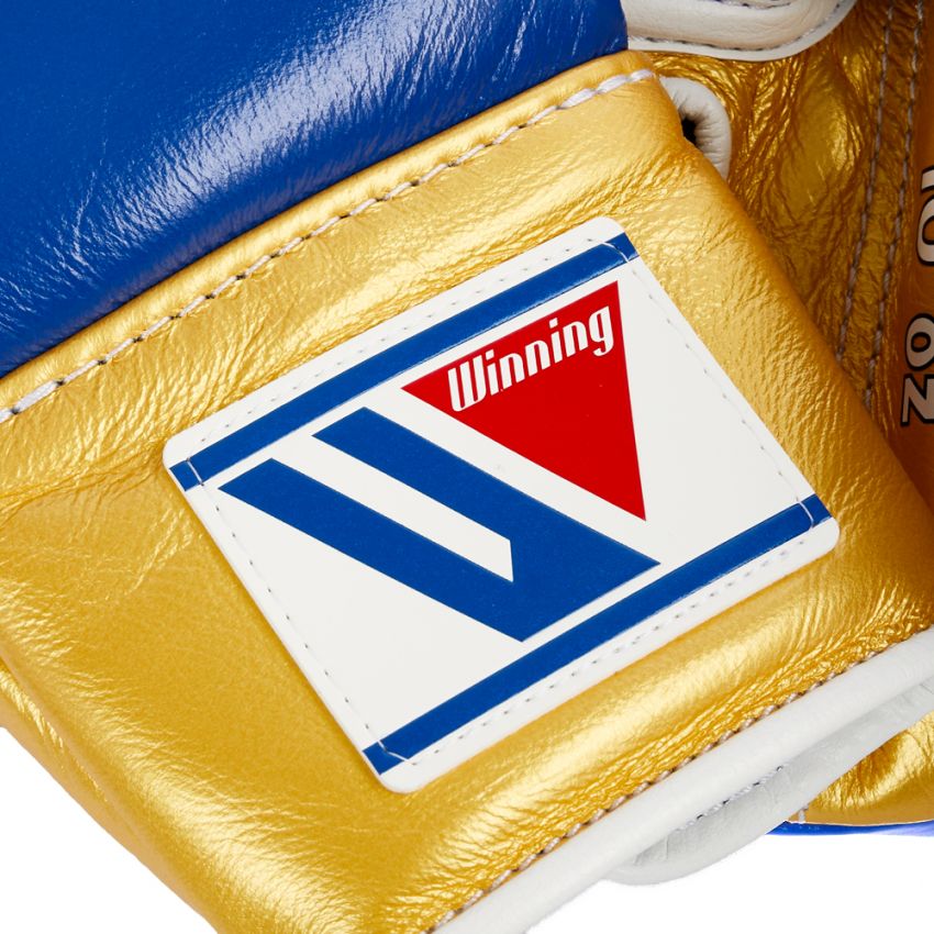 Blue & Gold Winning Boxing Gloves, Pro Winning Velcro Boxing Gloves, Pro Winning Lace up Boxing Gloves, Christmas Gift for Men's and Women's, Thanksgiving Gifts for Him and Her- Blue & Gold