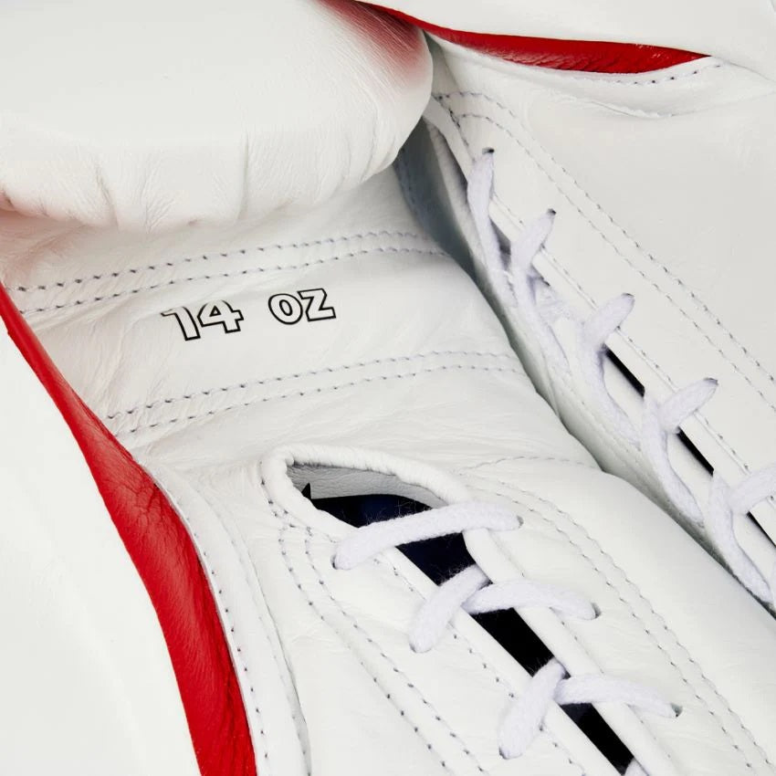 Winning Boxing Gloves, Pro Winning Lace up Boxing Gloves, Christmas Gift for Men's and Women's, Thanksgiving Gifts for Him and Her - White Red