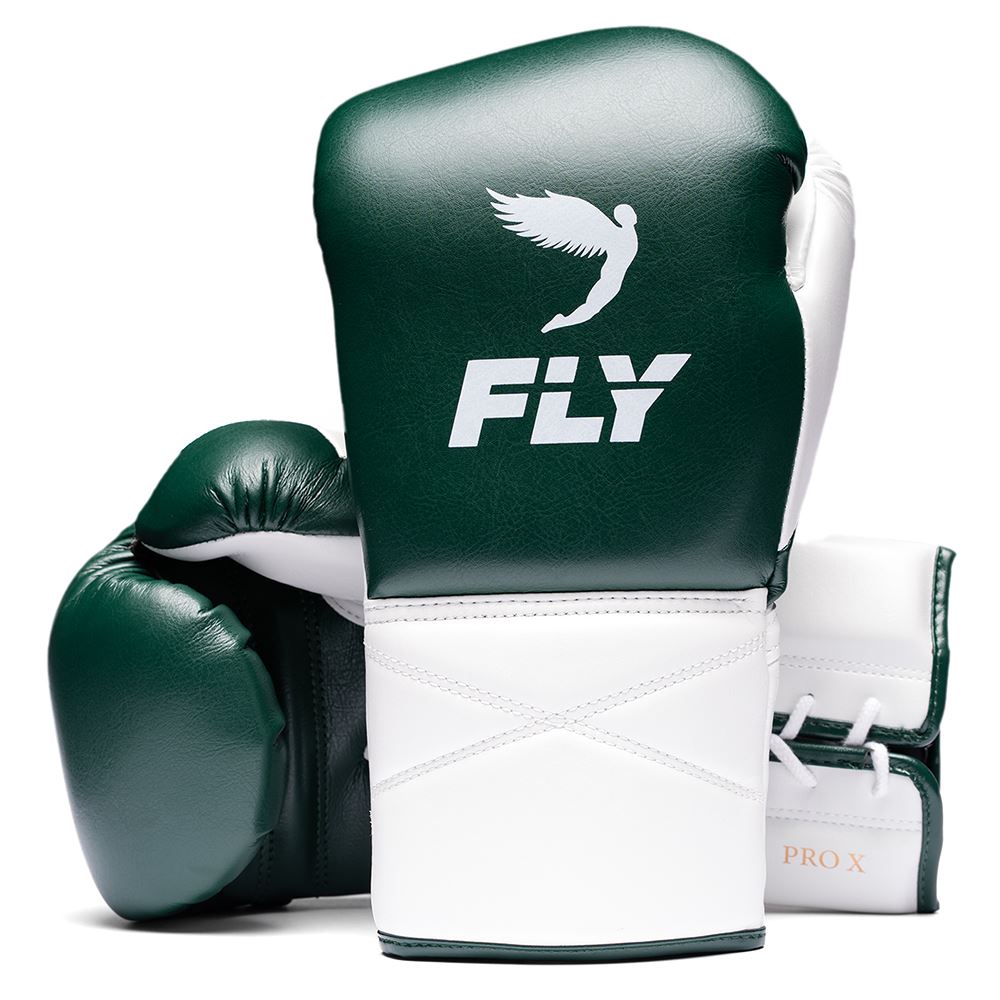 Customizable Green and White Fly Boxing Gloves, Fly Lace up Boxing Gloves, Christmas Gift for Men's and Women's, Thanksgiving Gifts for Him and Her