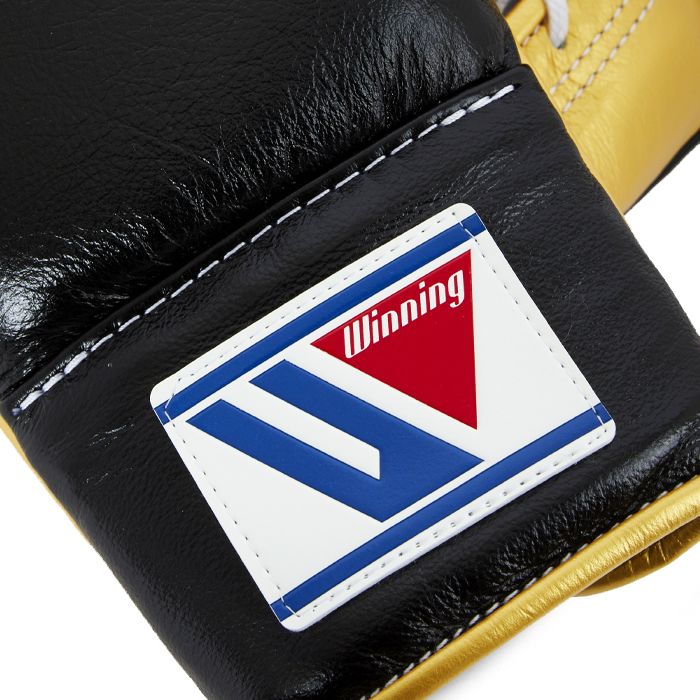 Black & Gold Winning Boxing Gloves, Pro Winning Lace up Boxing Gloves, Christmas Gift for Men's and Women's, Thanksgiving Gifts for Him and Her - Black & Gold