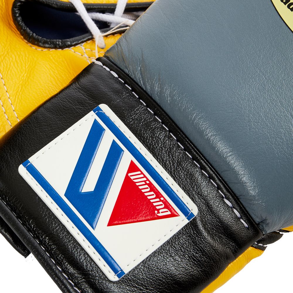 Gray Yellow & Black Winning Boxing Gloves, Pro Winning Velcro Boxing Gloves, Pro Winning Lace up Boxing Gloves, Christmas Gift for Men's and Women's, Thanksgiving Gifts for Him and Her - Gray Yellow & Black