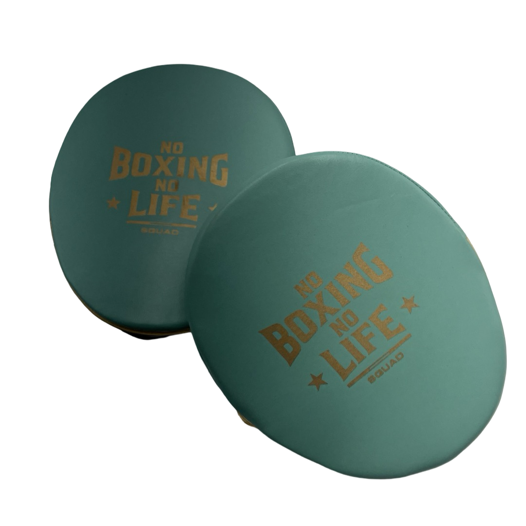 No Boxing No Life Precision Mitts - Black/ Tiffany/ Metallic Gold