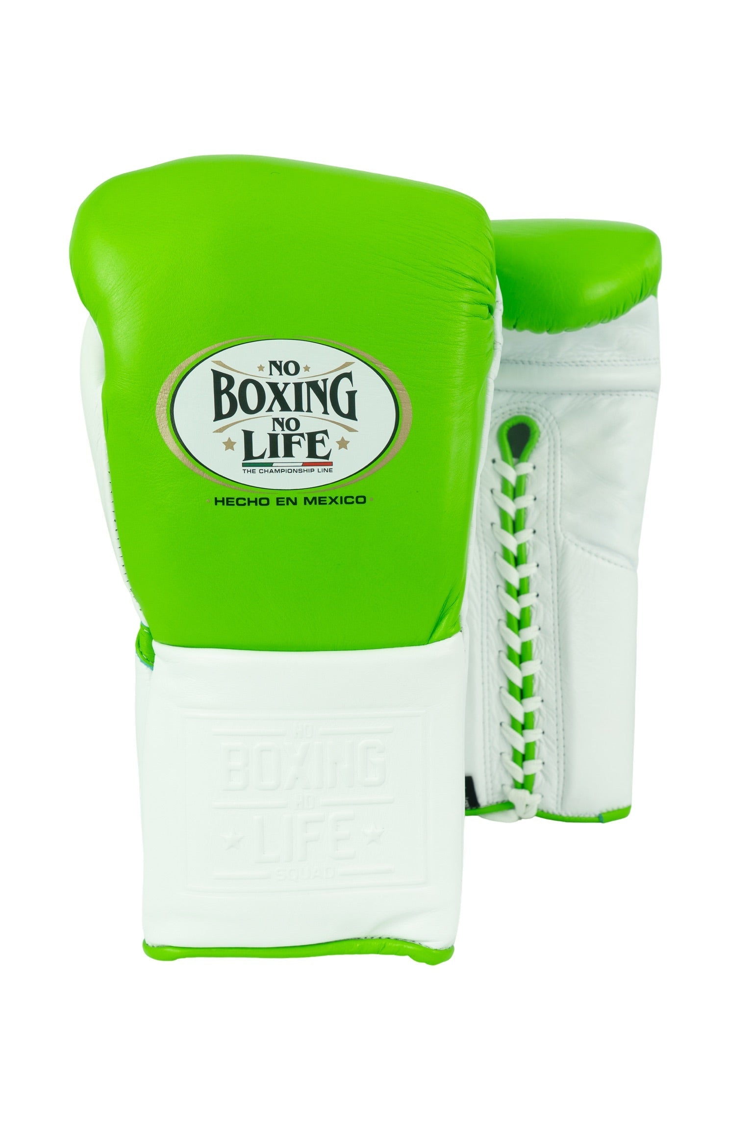 Customizable Apple Green and White No Boxing No Life Boxing Gloves, No Boxing No Life Lace Up Boxing Gloves, Christmas Gift for Men's and Women's, Thanksgiving Gifts for Him and Her