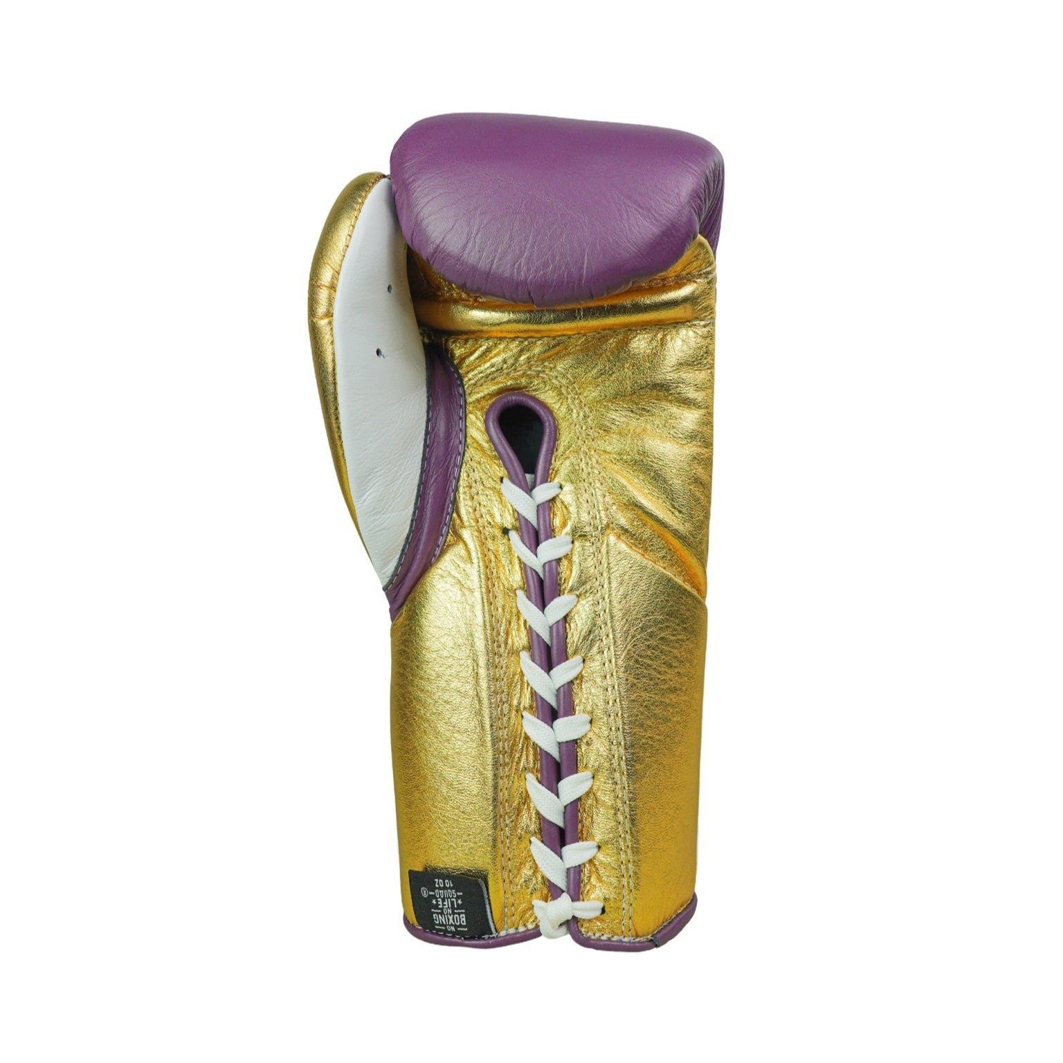 No Boxing No Life Fight Gloves - Grape/ Metallic Gold/ White