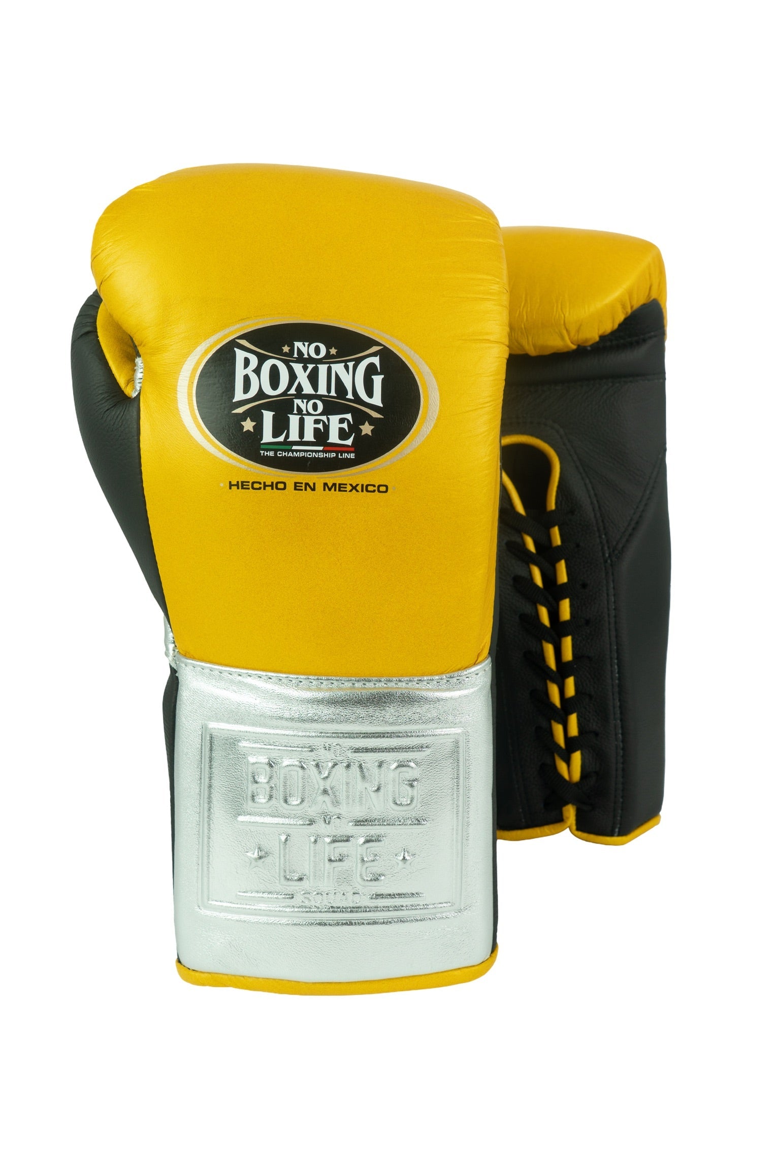 Customizable Yellow and Silver No Boxing No Life Boxing Gloves, No Boxing No Life Lace Up Boxing Gloves, Christmas Gift for Men's and Women's, Thanksgiving Gifts for Him and Her