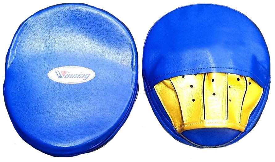 Winning Oval Curved Punch Mitts - White · Gold