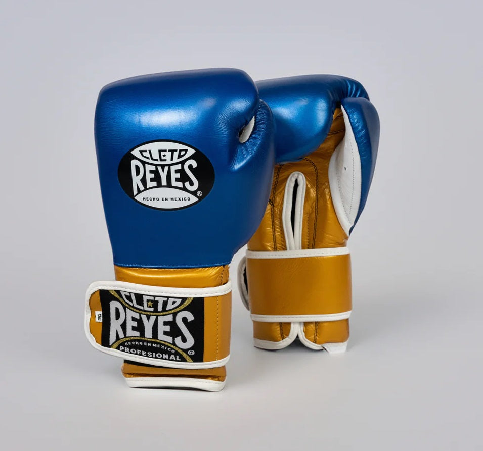 Customizable Blue and Gold Cleto Reyes Boxing Gloves, Cleto Reyes Velcro Boxing Gloves, Christmas Gift for Men's and Women's, Thanksgiving Gifts for Him and Her