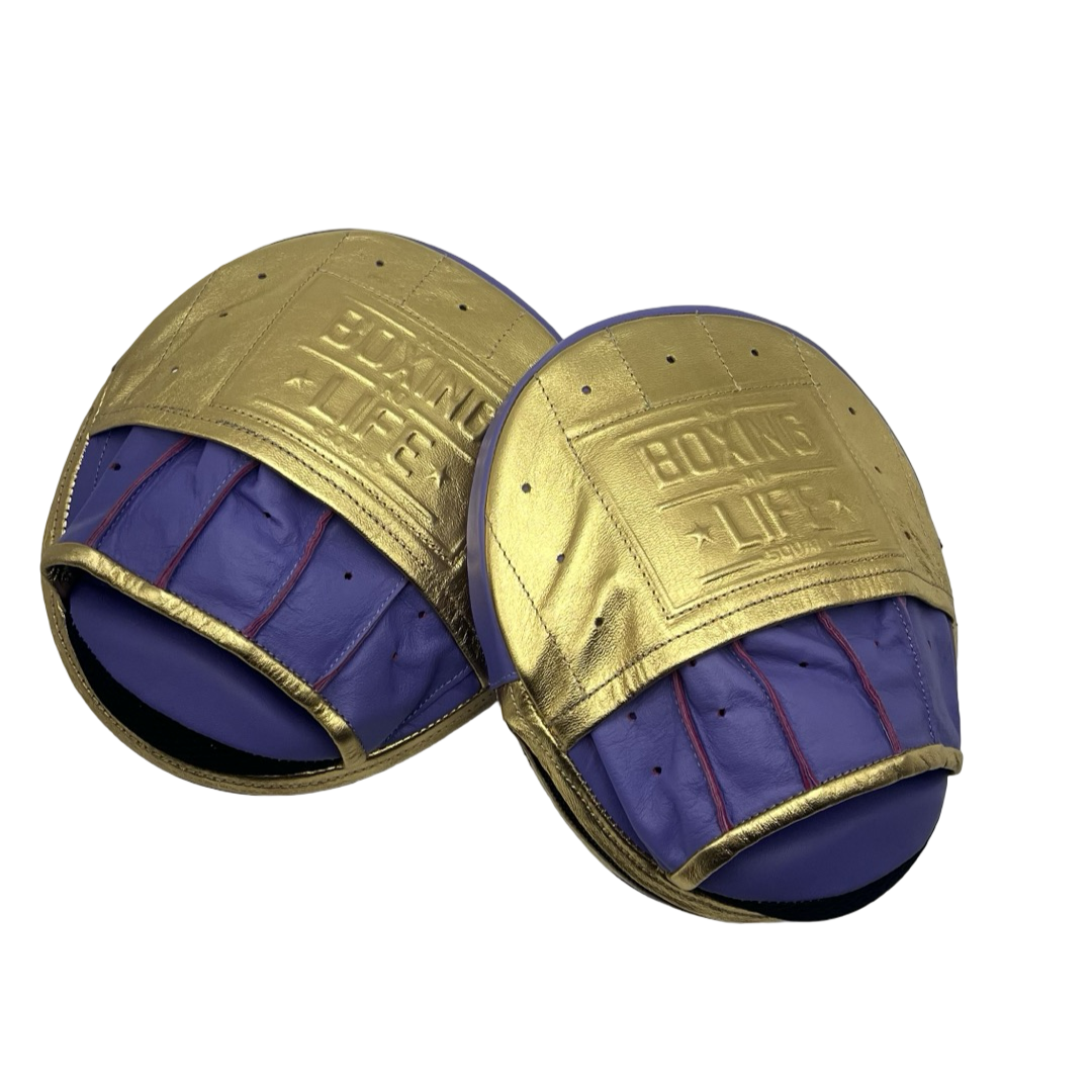 No Boxing No Life Precision Target Mitts - Lila / Metallic Gold