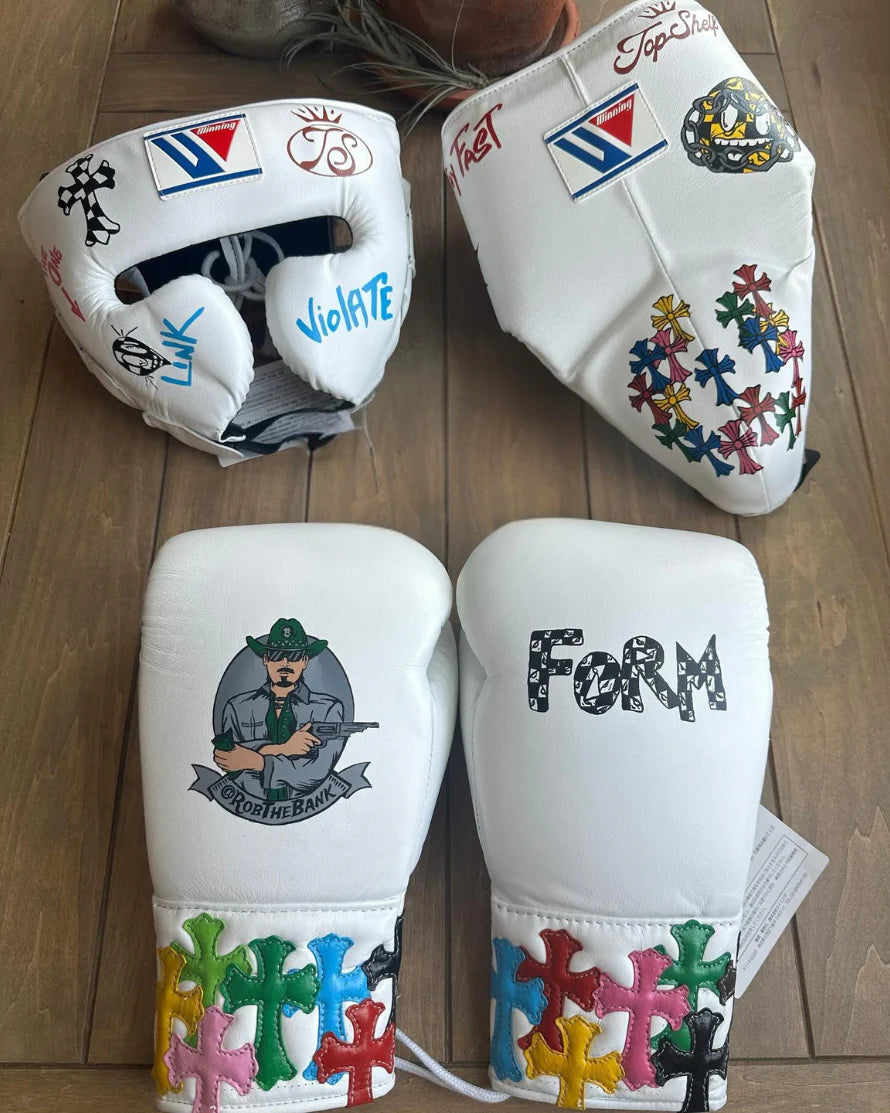 Customizable White Boxing Set Chrome Hearts Winning Boxing Sets, Winning Head and Groin