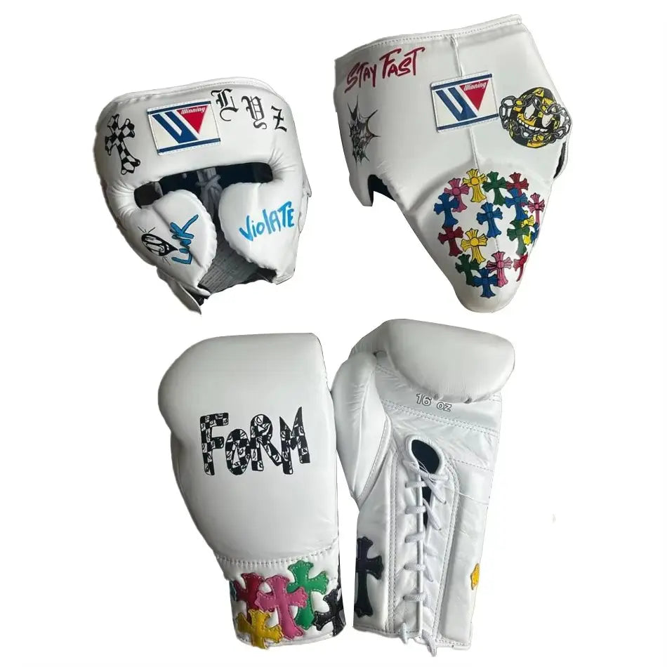 Customizable White Boxing Set Chrome Hearts Winning Boxing Sets, Winning Head and Groin