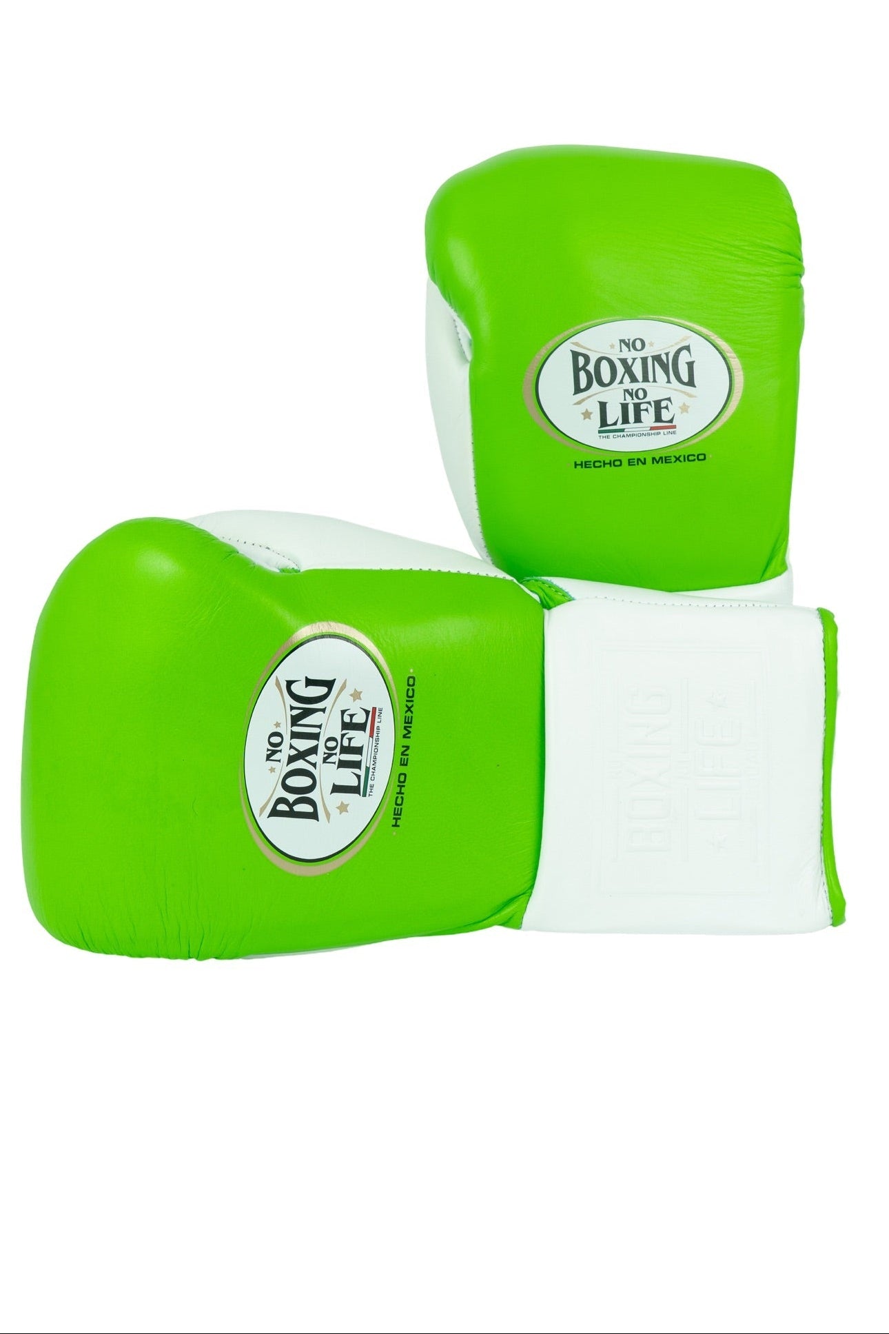 Customizable Apple Green and White No Boxing No Life Boxing Gloves, No Boxing No Life Lace Up Boxing Gloves