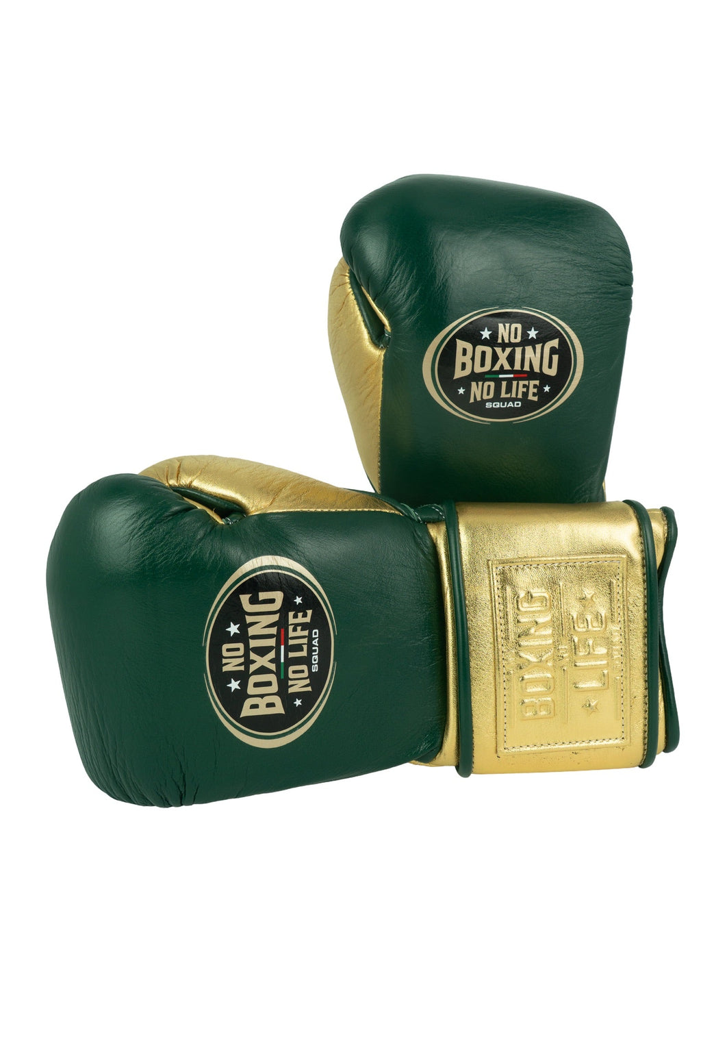 Customizable Pine Green and Metallic Gold No Boxing No Life Boxing Gloves, No Boxing No Life Lace Up Boxing Gloves, Christmas Gift for Men's and Women's, Thanksgiving Gifts for Him and Her