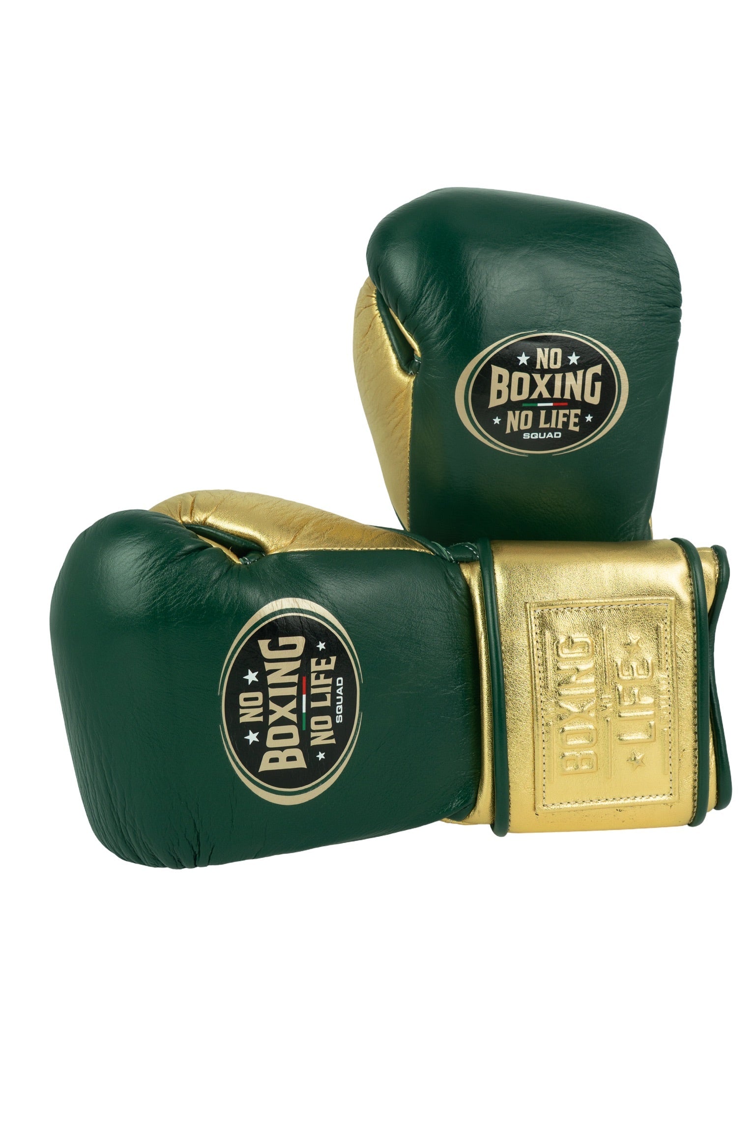 Customizable Pine Green and Metallic Gold No Boxing No Life Boxing Gloves, No Boxing No Life Lace Up Boxing Gloves, Christmas Gift for Men's and Women's, Thanksgiving Gifts for Him and Her