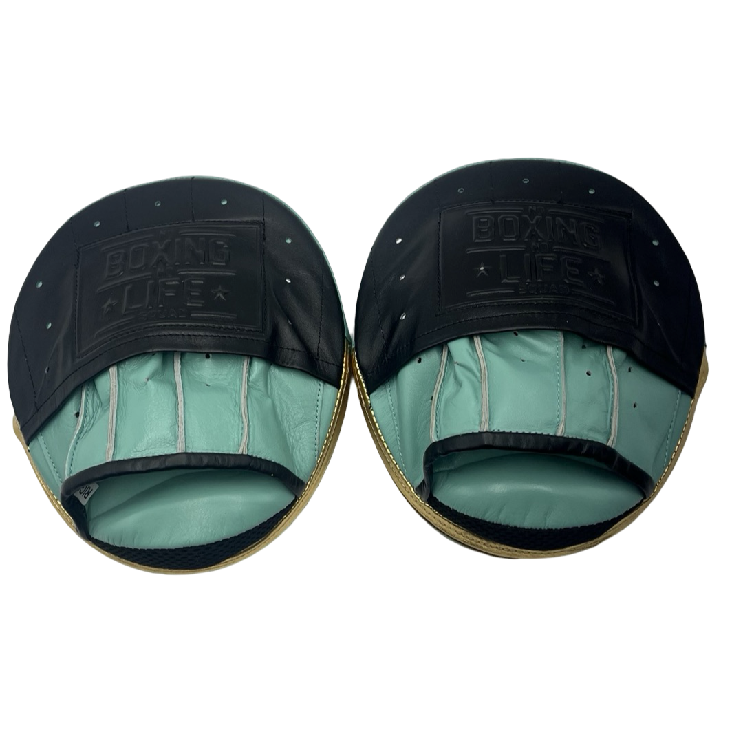 No Boxing No Life Precision Mitts - Black/ Tiffany/ Metallic Gold