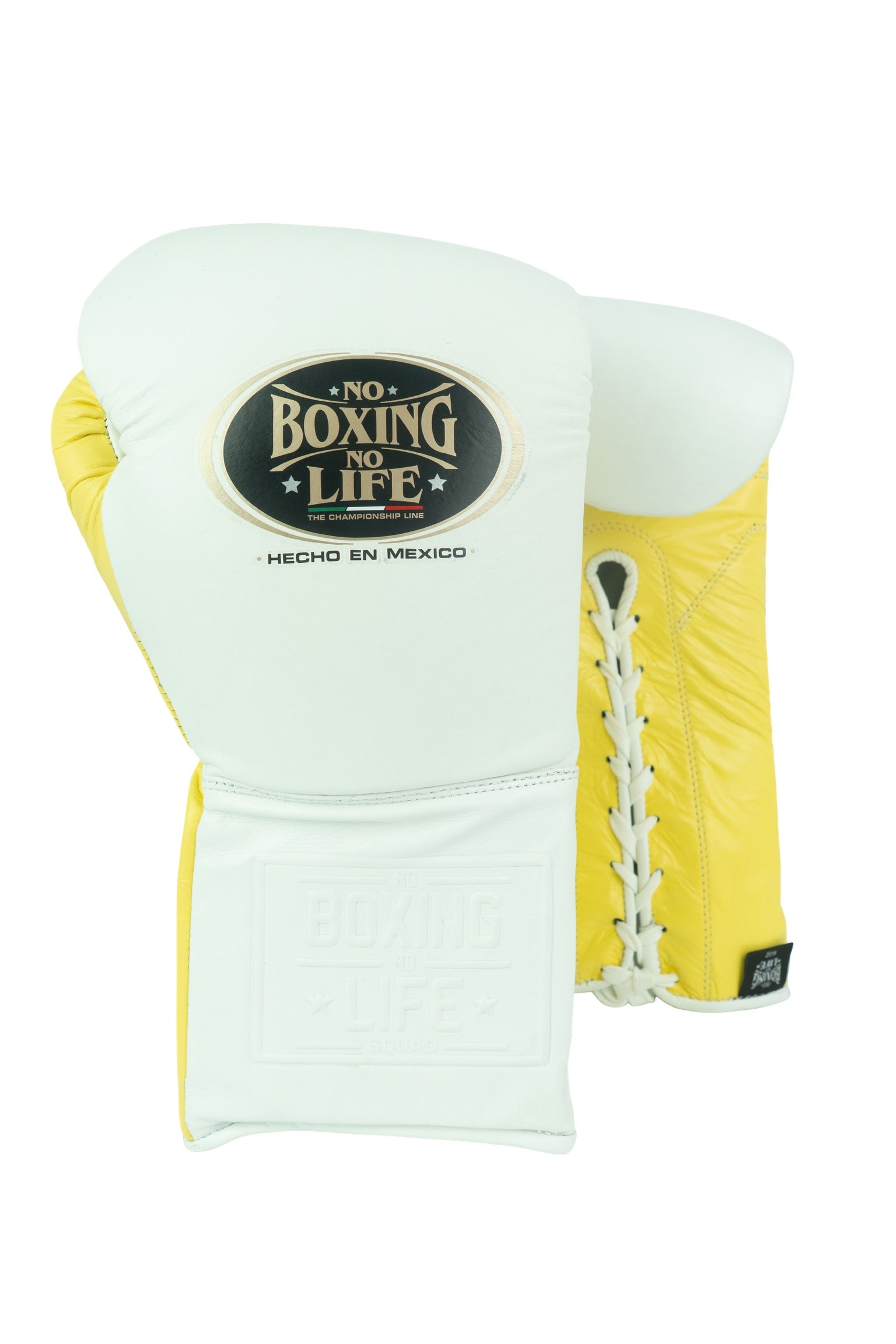 Customizable White and Yellow No Boxing No Life Boxing Gloves, No Boxing No Life Lace Up Boxing Gloves, Christmas Gift for Men's and Women's, Thanksgiving Gifts for Him and Her