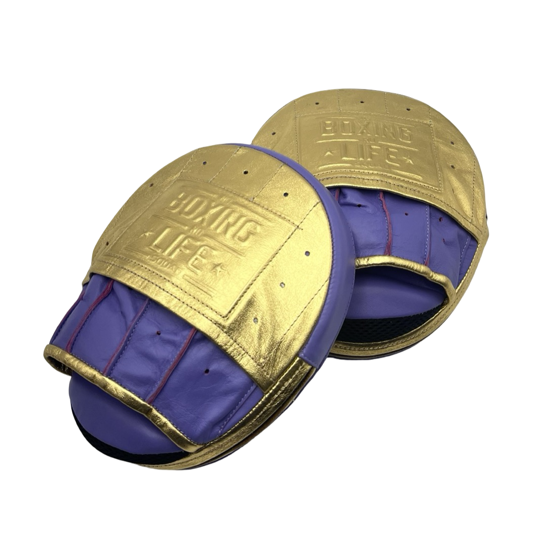 No Boxing No Life Precision Target Mitts - Lila / Metallic Gold