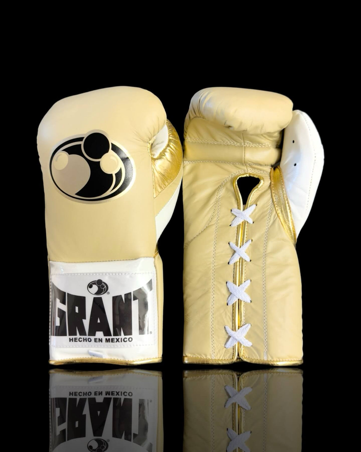 Customizable Grant Boxing Gloves Gold/White Sparring