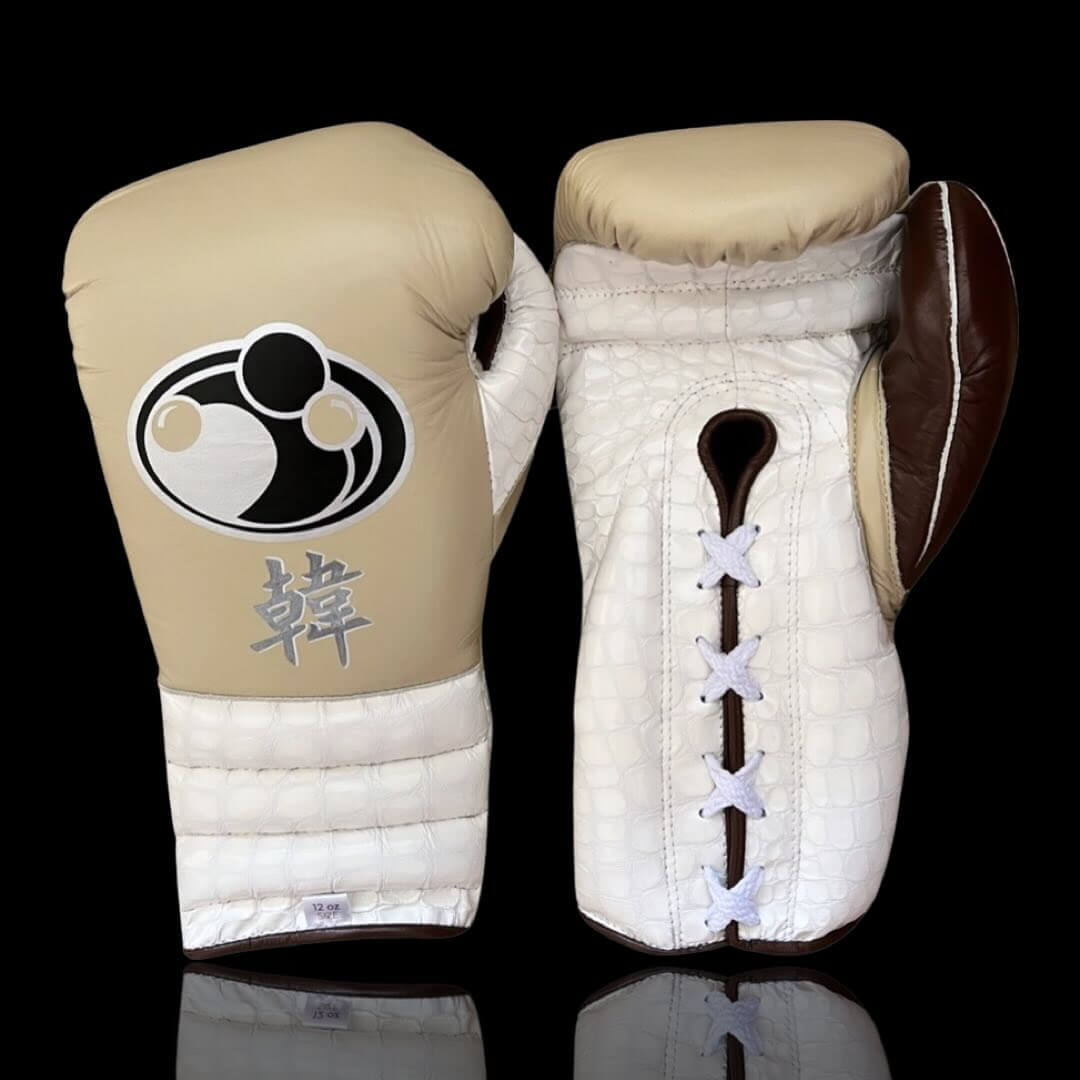Customizable Beige/Brown/White Grant Boxing Sets With Cheeks Head Guard and Groin Guard Protector