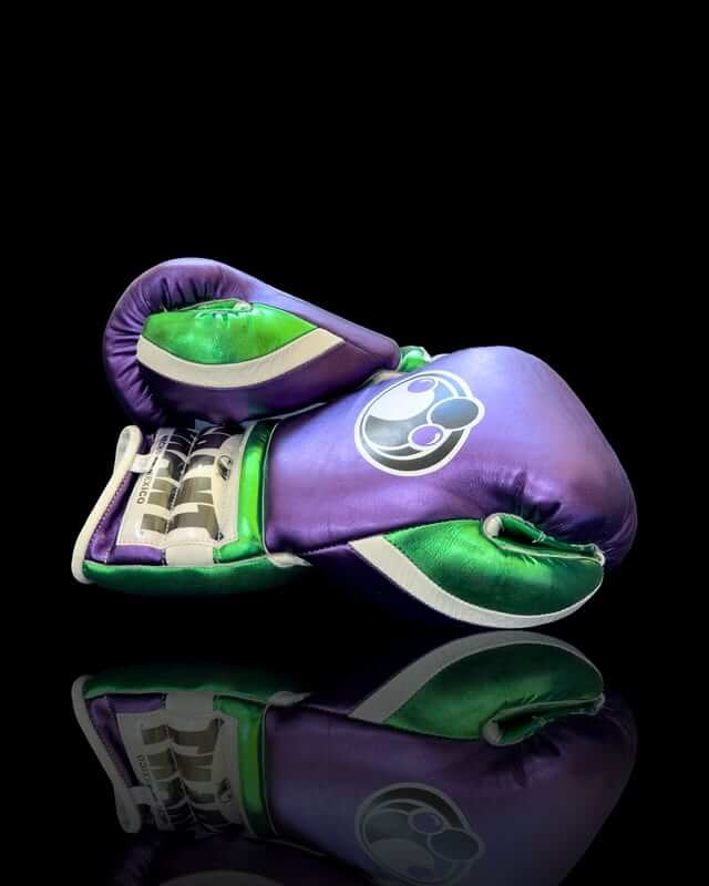 Customizable Purple/Green Grant Boxing Sets With Cheeks Head Guard and Groin Guard Protector
