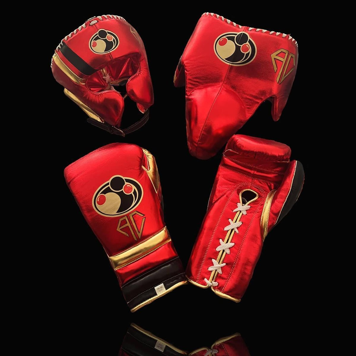 Customizable Grant Boxing Gloves Red/Black/Gold Training