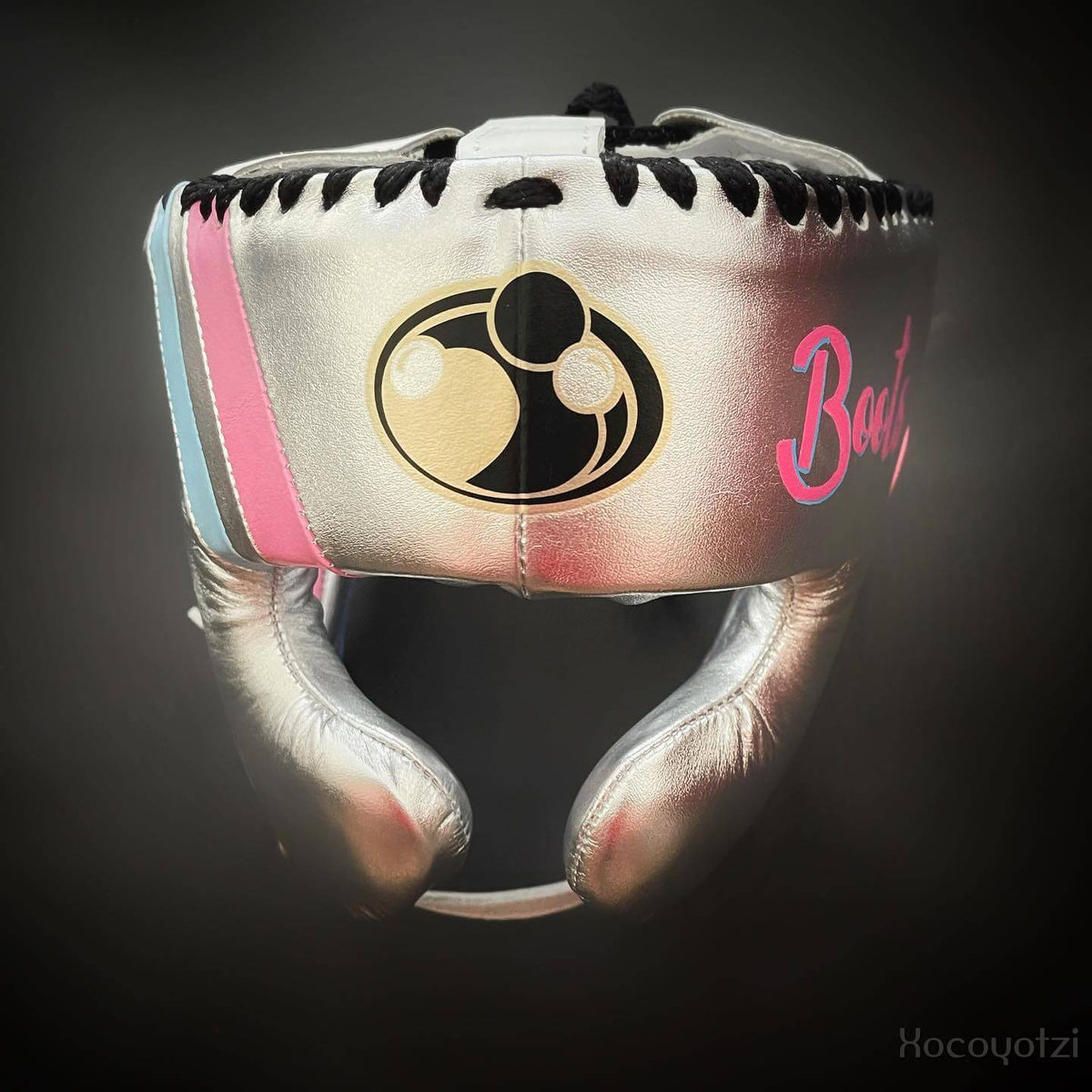 Customizable Silver/Blue/Pink Grant Boxing Sets With Cheeks Head Guard and Groin Guard Protector