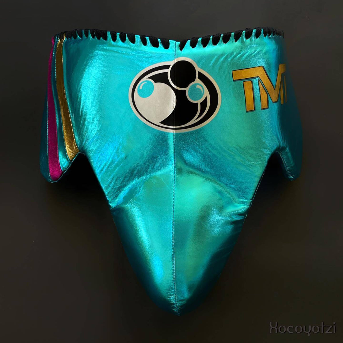 Customizable Sky-Blue/Pink/Gold Grant Boxing Sets With Cheeks Head Guard and Groin Guard Protector