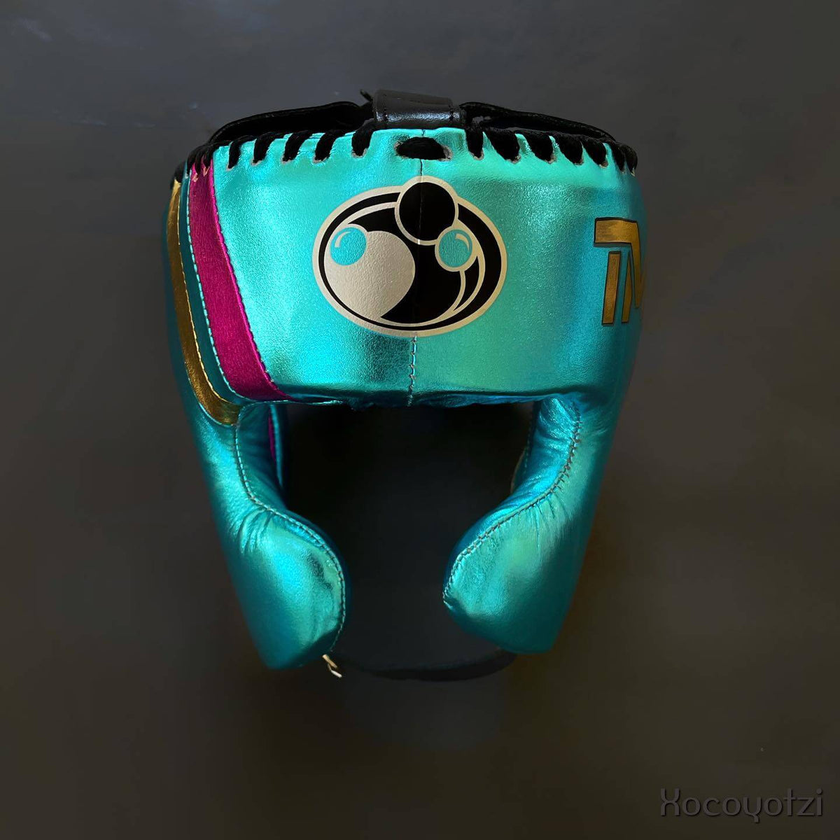 Customizable Sky-Blue/Pink/Gold Grant Boxing Sets With Cheeks Head Guard and Groin Guard Protector