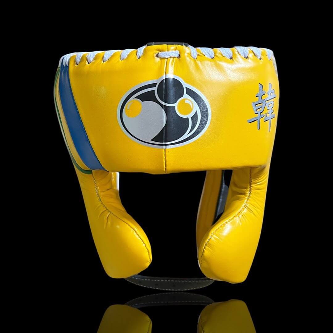 Customizable Yellow/Blue/Green/Black Grant Boxing Sets With Cheeks Head Guard and Groin Guard Protector